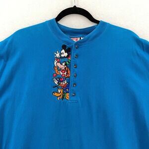 Disney Mickey‎ Inc T-Shirt Men's Size L/XL Blue 100% Cotton Short Sleeve Goofy
